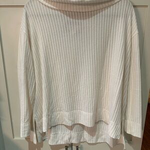 Maeve White Ribbed Sweater